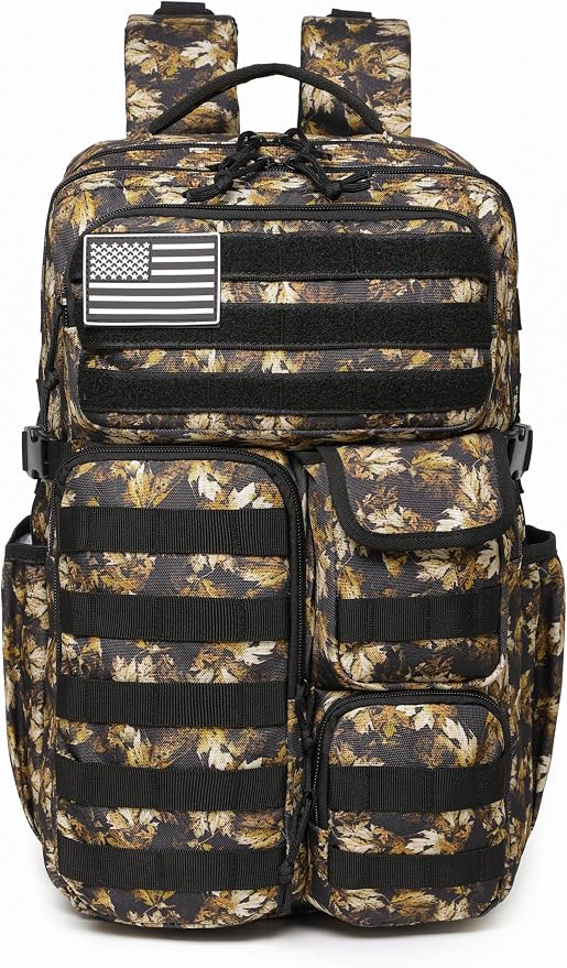 Wotony Tactical Backpack - Military waterproof backpack with multiple pockets and tactical gear for the outdoors (Yellow Maple Leaf, 35L) - Image 2