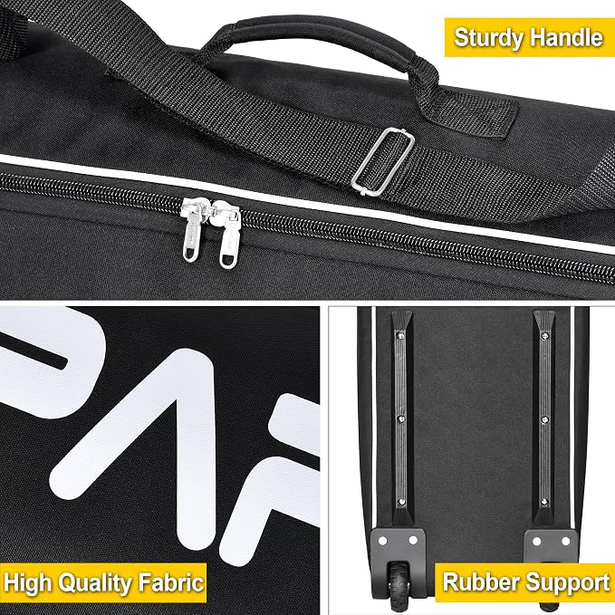 Partage Ski Bag - Ski Bag with Wheels Waterproof Ski Travel Bag Ski Boot Bag 600D Heavy Duty Oxford Fabric - Adjustable Length Up to 200cm Easy to Store and Transport Suitable for Men Women - Image 6