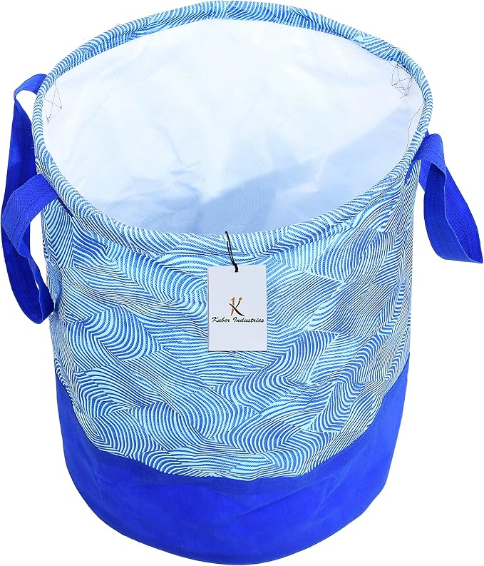 Kuber Industries Printed 2 Pieces Waterproof Canvas Laundry Bag, Toy Storage, Laundry Basket Organizer 45 L (Pink & Blue) CTKTC134639 - Image 6