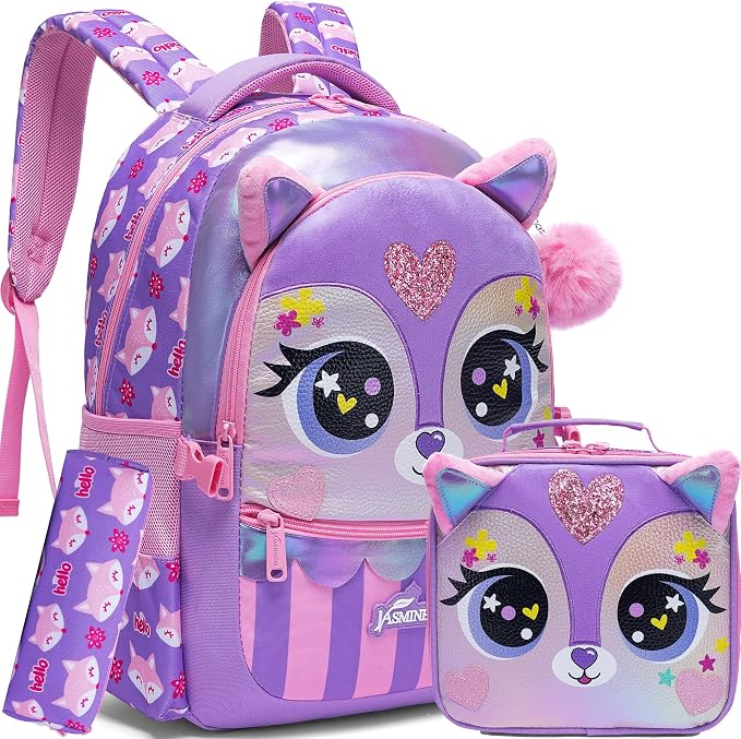 Backpacks for Girls School Bag Cute Girls Backpacks Ages 8-10 Kids Bookbag Set Travel Backpack for Preschool Kindergarten Elementary Students Backpack to School Supplies by MYHSBYO