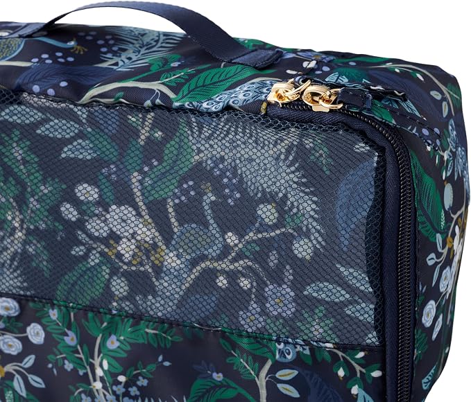 RIFLE PAPER CO. Soft Sided Packing Cubes Set of 3 (Includes 3 Different Sizes and a Laundry Bag, Travel Must Have Accessory, Stylized Pattern), Peacock - Image 7