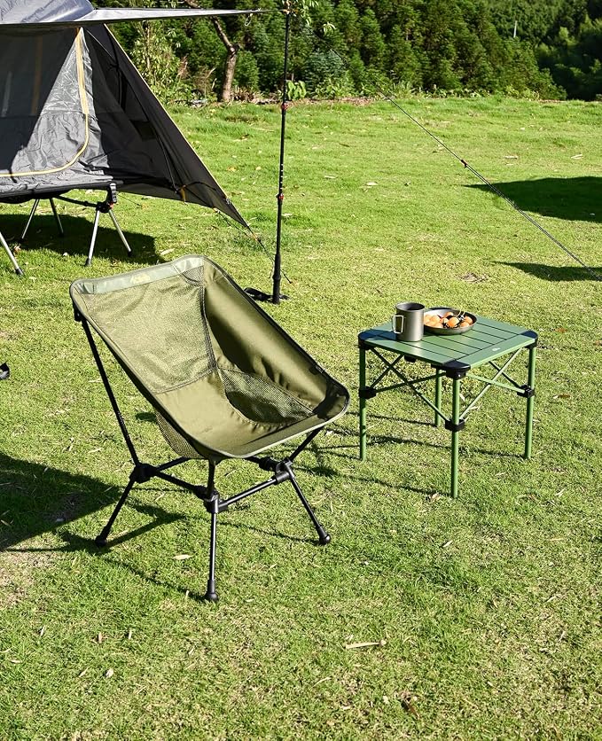 iClimb Lightweight Stable Alu. Folding Square Table Roll Up Top with Carry Bag for Camping Picnic Backyards BBQ Camp Kitchen (Black, S) - Image 10