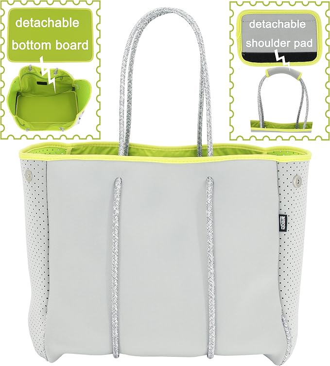 QOGiR Neoprene Multipurpose Beach Bag Tote with Inner Zipper Pocket … … … … - Image 3