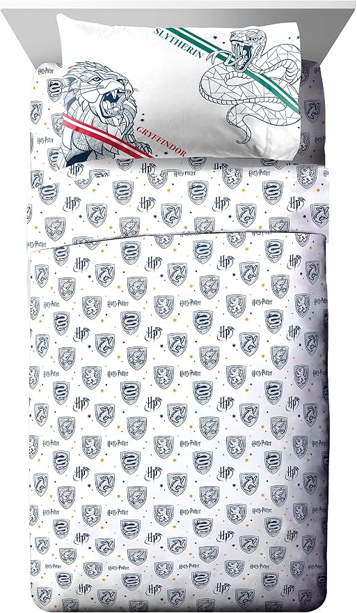 Harry Potter Twin Comforter Set 5 Piece Kids Bedding, Gray | Hogwarts, Bed in a Bag, Comforter Sheets Sham Pillowcase, Official Brand, Soft Microfiber, Machine Washable, Kids Gift - Image 3