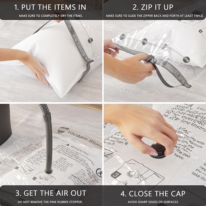 Vacuum Storage Bags, Compression Packing Space Saver Seal Bags for Clothing Bedding Comforters Blankets Pillows, 28 Combo - Image 4