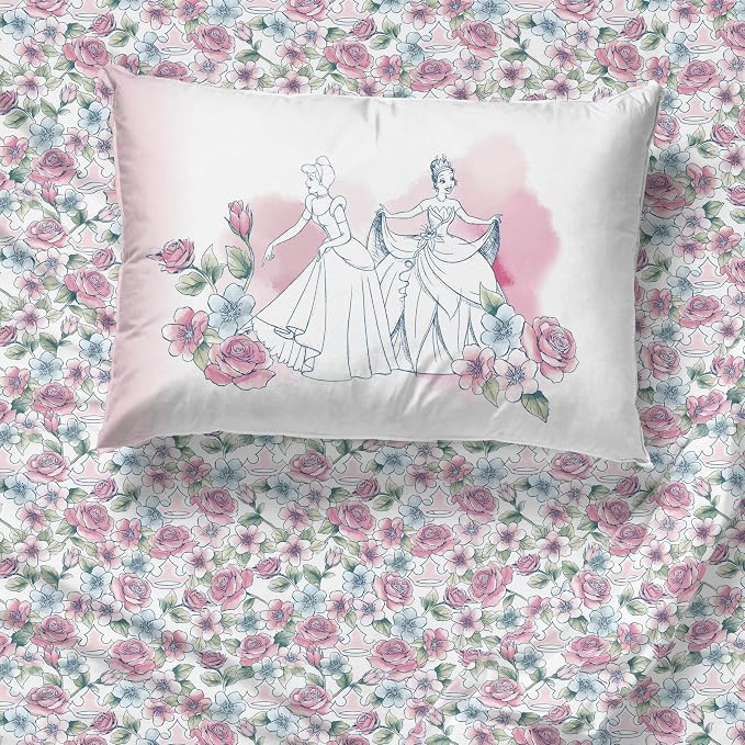 Jay Franco Kids Sheet Set with Fitted, Flat Sheets & Pillow Cover - Ultra-Soft Bedding with Pillowcase for Room Decor, Pink - Disney Princess, 3 Piece Twin - Image 7