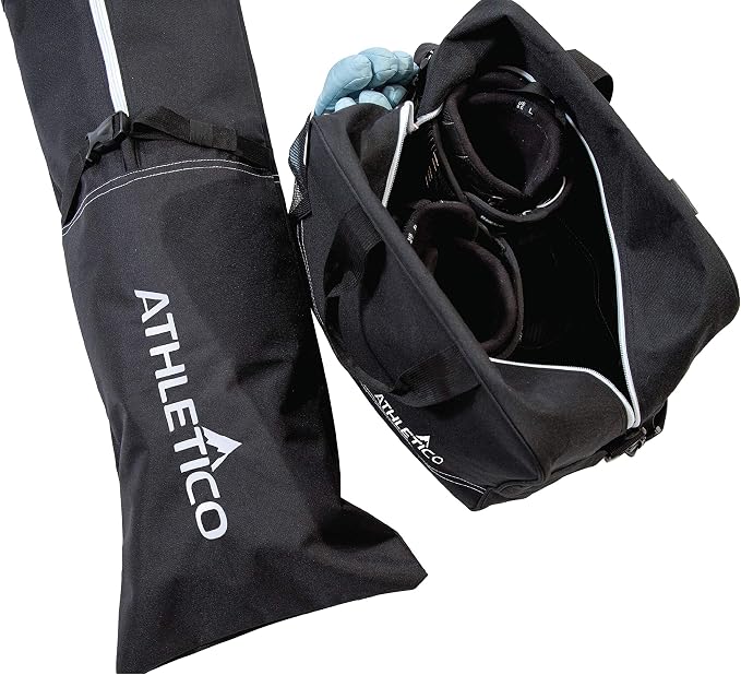 Athletico Ski Bag and Ski Boot Bag Combo - Ski Bags for Air Travel - Unpadded Snow Ski Bags Fit Skis Up to 200cm - For Men, Women, Adults, and Children - Image 4