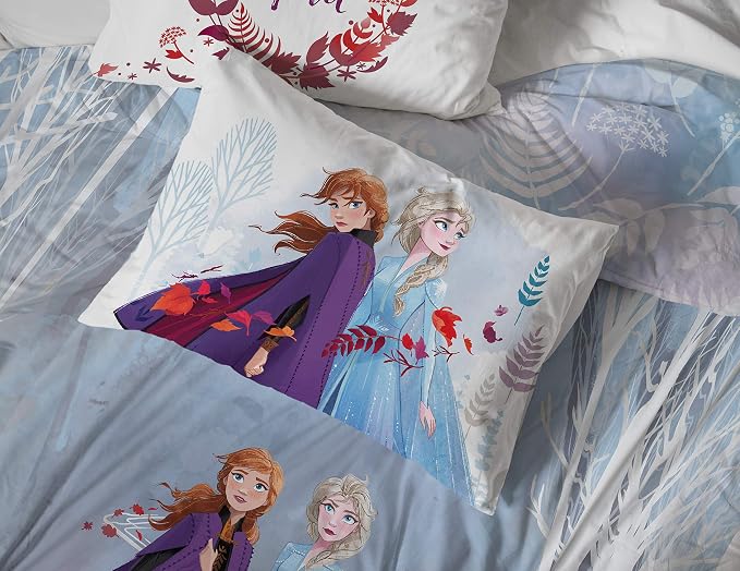 Jay Franco Kids Sheet Set with Fitted, Flat Sheets & Pillow Cover - Ultra-Soft Bedding with Pillowcase for Room Decor, Multi - Frozen, 4 Piece Full - Image 5