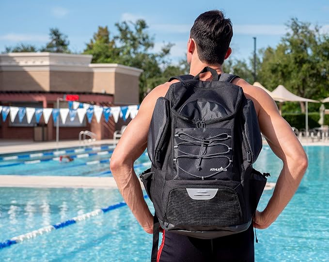 Athletico Swim Backpack - Swim Bag With Wet & Dry Compartments for Swimming, Beach, Camping - Pool Bags With Laptop Sleeve - Image 7