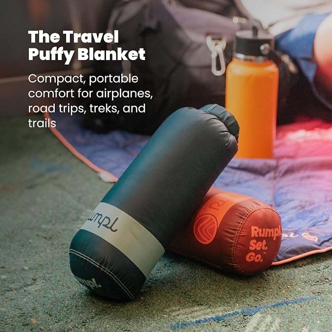 Rumpl Travel Puffy Blanket, Ultra-Packable Travel-Size Warmth and Comfort, Seafoam - Image 2