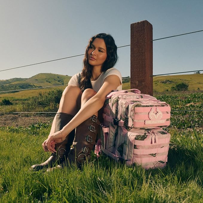 WOLFpak 35L Athletic Gym Backpack (Realtree APX Flushing Pink) - Durable 1000D Waterproof Oxford Material with MOLLE Webbing, Laptop Pocket & Dual Cup Holders, Durable Fitness/Travel/Military Daypack - Image 7
