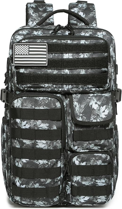 Wotony Tactical Backpack - Military waterproof backpack with multiple pockets and tactical gear for the outdoors (Gray Maple Leaf, 25L) - Image 2