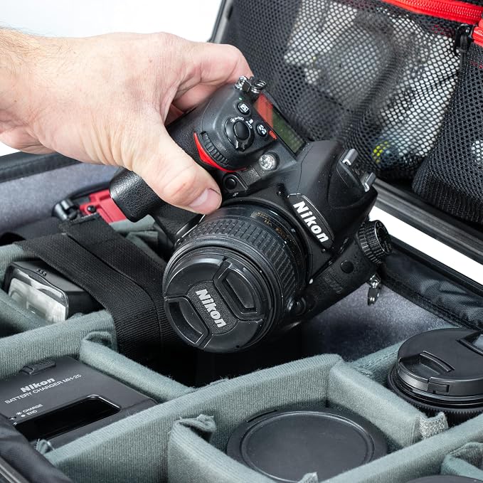 Eylar 22" Rolling Carry-On Travel Hard Camera Case with Adjustable Padded Divider & Lid Organizer, Waterproof, Shockproof For Equipment, Drones And Cameras, TSA Standard - Image 7