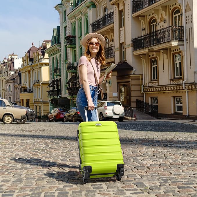 Suitour 4 Piece Luggage Sets, Hard Shell Suitcase Set with Spinner Wheels 16 20 24 28inch Travel Sets(Green) - Image 7