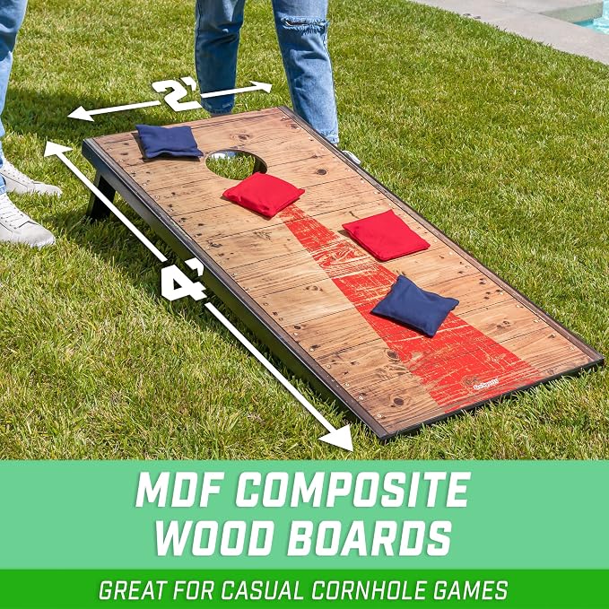 GoSports Portable Cornhole Sets, 8 Styles – Choose 4 x 2 ft or 3 x 2 ft - Boards Include 8 Bean Bags, Travel Case, and Game Rules - Image 2