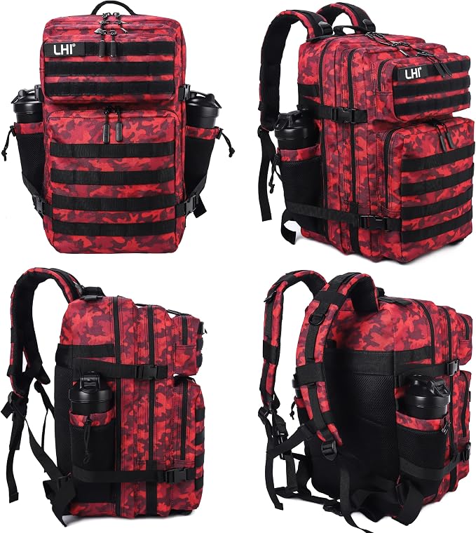 LHI Military Tactical Backpack for Men Molle Daypack 45L Army 3 Days Assault Pack Bag Large Rucksack With Bottle Holder(12*20*12) - Image 3
