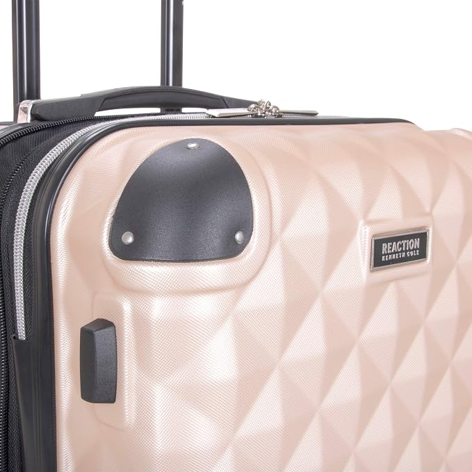 Kenneth Cole REACTION Diamond Tower Collection Lightweight Hardside Expandable 8-Wheel Spinner Travel Luggage, Rose Gold, 28-Inch Checked - Image 7