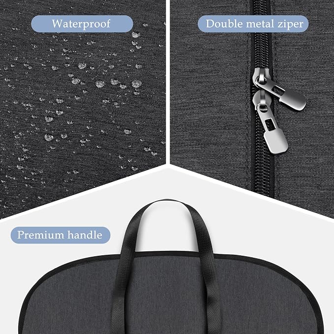 Limoomil Heavy Duty Waterproof Garment Bag for Travel, Tear Resistance Suit Bag for Men Travel for Suits, Tuxedos, Coats, Uniform. 42 inch, Darkgrey, 2 Pack.… - Image 4