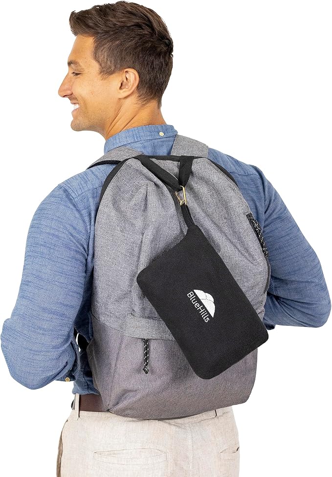 BlueHills Premium Soft Lightweight Travel Blanket Pillow 2 in 1 - Black | 2 in 1 Compact Travel Pillow, 70 X 56 Inches Long, Portable & Lightweight, Long Flight Comfort, Traveling Essential Accessory - Image 6