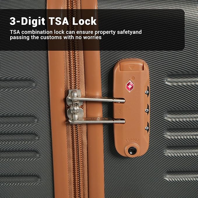 4-Piece Luggage Sets 16“20“24”28“,Suitcases with Double Spinner Wheels and TSA Lock,Hardcase 6 set Luggage with Underseat Duffel Bag - Image 8