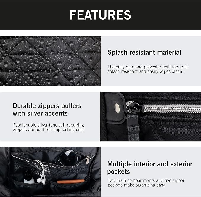 Kenneth Cole REACTION Diamond Tower Collection Lightweight Hardside Expandable 8-Wheel Spinner Travel Luggage, Black, 2-Piece Bundle (Carry On + Backpack) - Image 4