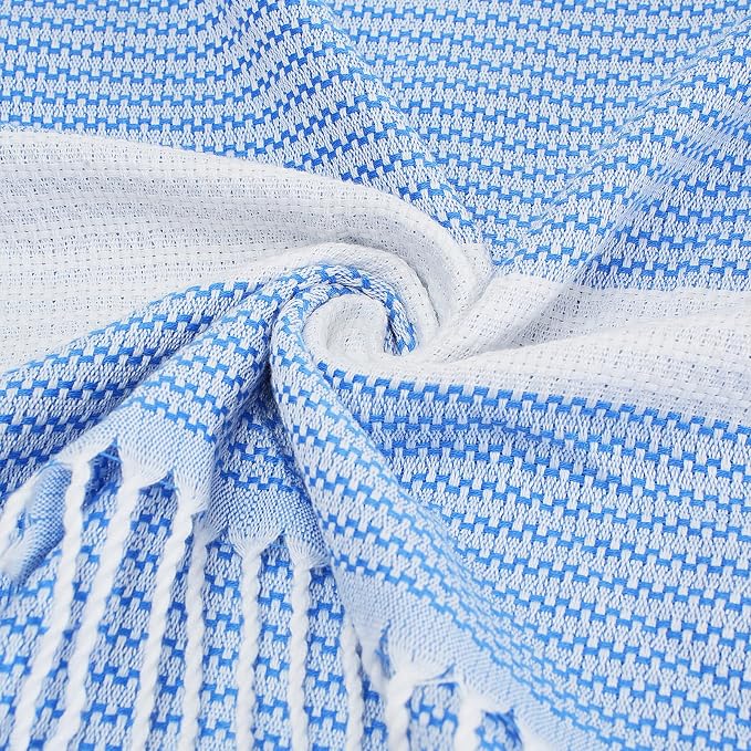 6 Packs Oversized Turkish Beach Towels Set Bulk Clearance Sand Free Pool Swim Bathroom Camp Large No Sand Towel Adults Travel Essentials Cruise Must Haves Accessories Vacation Stuff Deep Blue Dot Set - Image 5