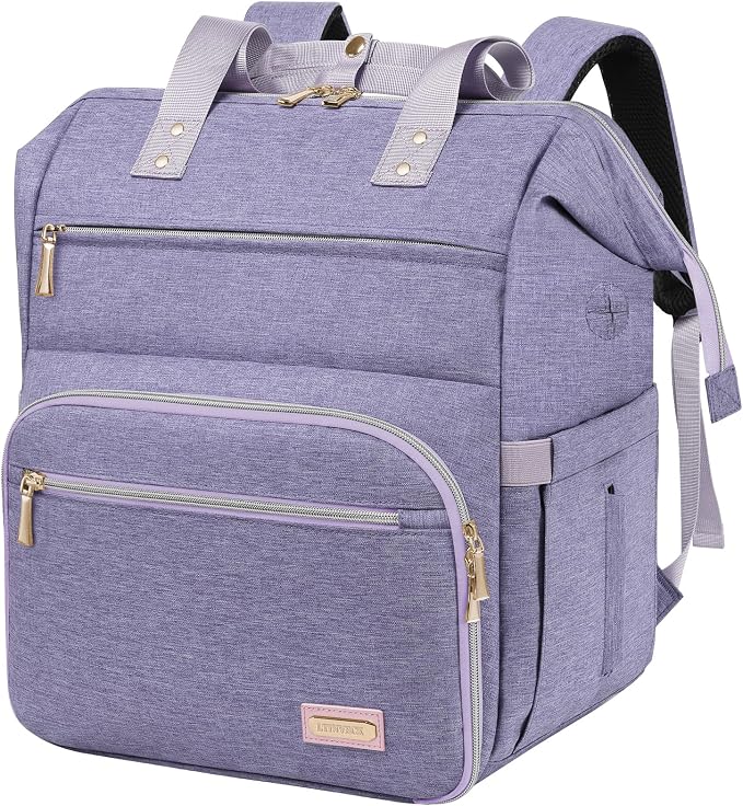 Nail Polish Organizer Case Backpack Holds 70 Bottles (15ml/0.5fl.oz) & Nail Lamp, 2 Layers Detachable Nail Kit Storage Case, Large Travel Nail Supplies Shoulder Bag for Manicure Tools (Purple) by LTINVECKBackpack