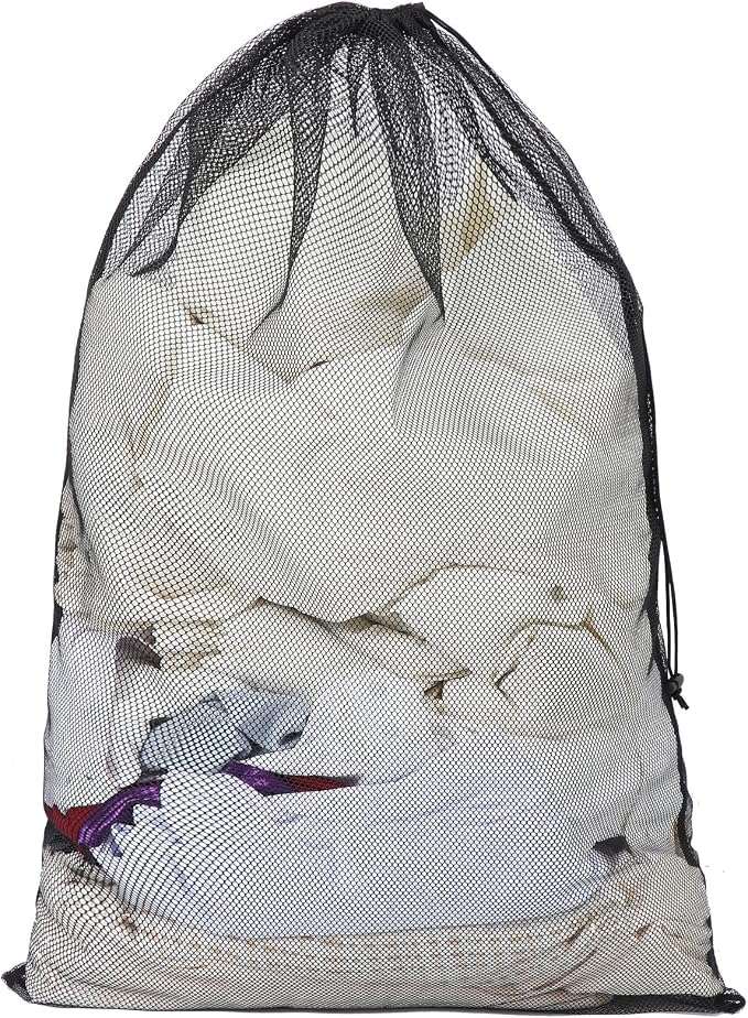 Berlune Large Mesh Laundry Bags, 24 x 36 Inch Bulk Wash Set with Drawstring for Commercial Use, Dorms, Vacation Rentals, Laundromats, Apartments & Facilities(Black,1) by Berlune