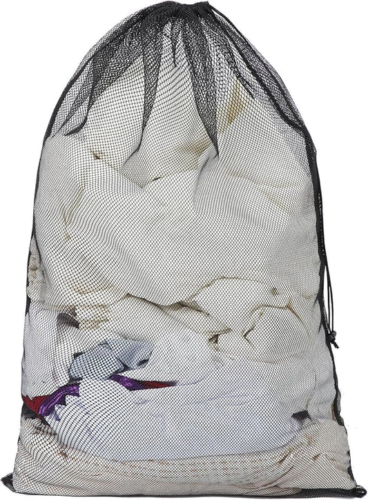 Berlune Large Mesh Laundry Bags, 24 x 36 Inch Bulk Wash Set with Drawstring for Commercial Use, Dorms, Vacation Rentals, Laundromats, Apartments & Facilities(Black,1) by Berlune
