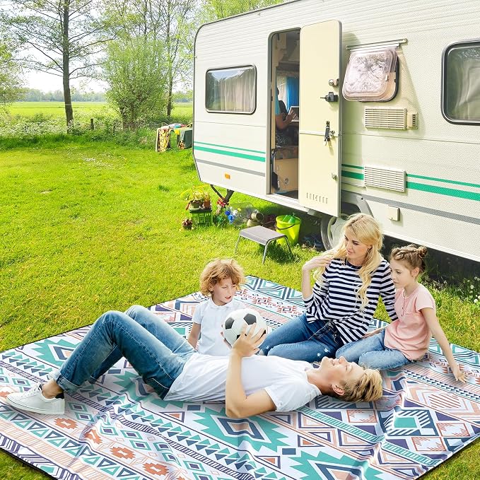 HIHOHO Beach Blanket Waterproof Sandproof Extra Large Beach Mat 79" X 83"/120"x108"for 1-8 Adults Quick Drying Durable Outdoor Picnic Mat for Beach Travel Camping Hiking - Image 5