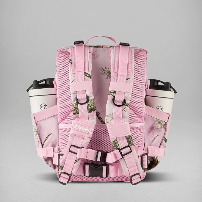 WOLFpak 35L Athletic Gym Backpack (Realtree APX Flushing Pink) - Durable 1000D Waterproof Oxford Material with MOLLE Webbing, Laptop Pocket & Dual Cup Holders, Durable Fitness/Travel/Military Daypack - Image 6