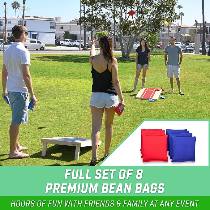 GoSports Portable Cornhole Sets, 8 Styles – Choose 4 x 2 ft or 3 x 2 ft - Boards Include 8 Bean Bags, Travel Case, and Game Rules - Image 4