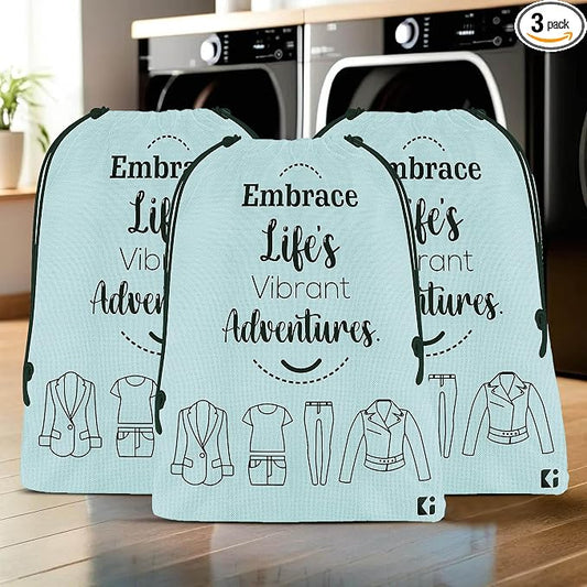 Kuber Industries Pack of 3 Cloth Storage Bag | Non-Woven Storage Organizer | Garments Cover for Laundry | Travel Storage Organizer for Clothing | Travel Cloth Carrying Bag | Medium | Grey by Kuber+Industries