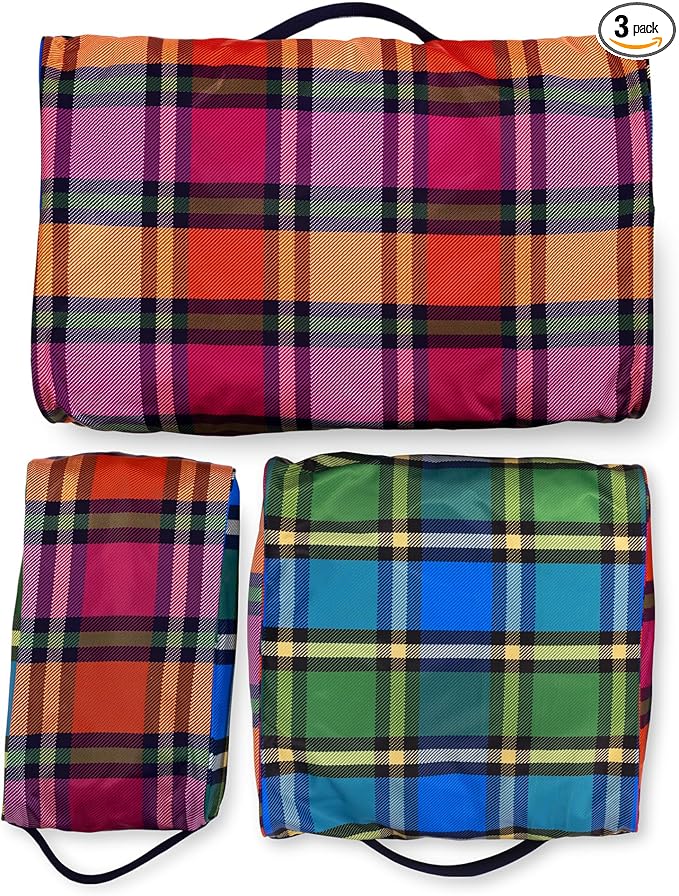 kate spade new york Packing Cube Set of 3, Grand Plaid Duo | Pack of Luggage Organizers in 3 Sizes with Mesh Windows, Zipper Closures, and Carry Handles for Travel by Unknown