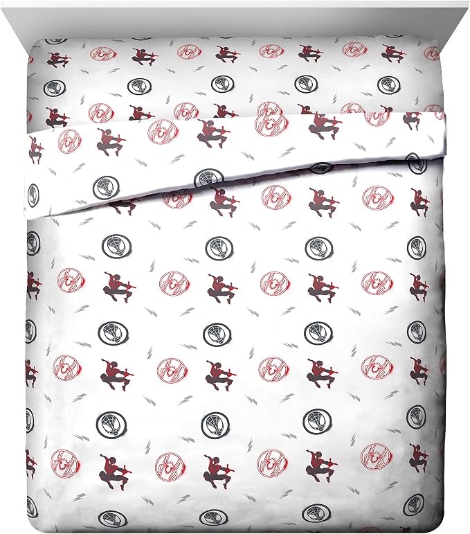 Marvel Miles Morales Queen Comforter Set 7 Piece Kids Bedding, Gray | Spiderman, Bed in a Bag, Comforter Sheets Shams Pillowcases, Official Brand, Soft Microfiber, Machine Washable, Boys Gift - Image 3