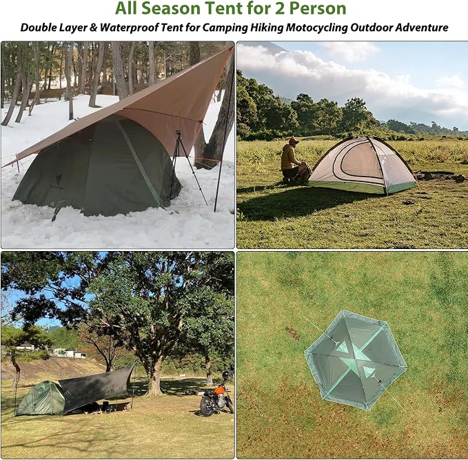 GEERTOP Ultralight 2 Person Backpacking Tent 4 Season Waterproof Camping Tent Double Layer Cold Weather Easy Set Up Tents for Family Camp, Hiking, Hunting Outdoor Mountaineering Travel - Image 6