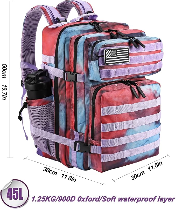 LHI Military Tactical Backpack for Men and Women 45L Army 3 Days Assault Pack Bag Large Rucksack with Molle System - Image 2