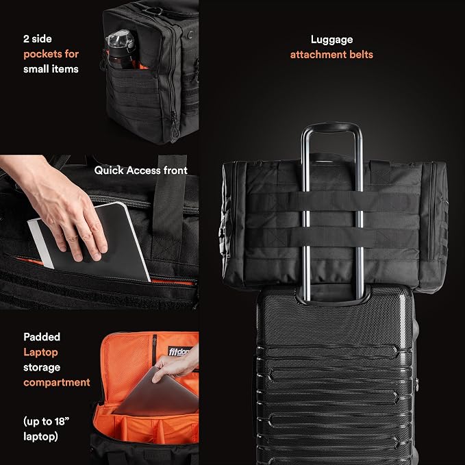 22" Sneaker Bag for Travel, Personal Sports equipment bag for Soccer, Basketball and more. A Multi-functional Duffle with 3 Adjustable Padded Dividers, & Shoulder Strap. TSA Carry-On Size Approved - Image 3