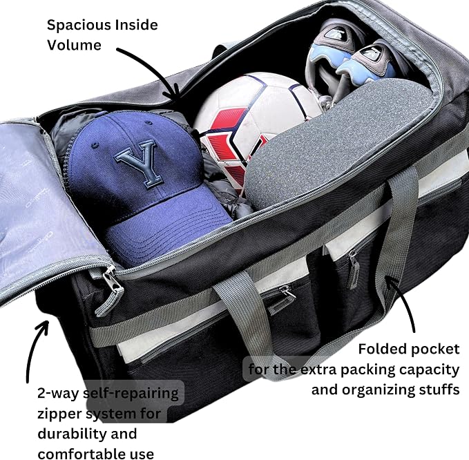 Olympia U.S.A. 22 inch Carry On 8 Pockets Wheeled Rolling Duffel Bag Water Resistant Luggage Lightweight Travel Suitcase with Retractable Handle - Image 9