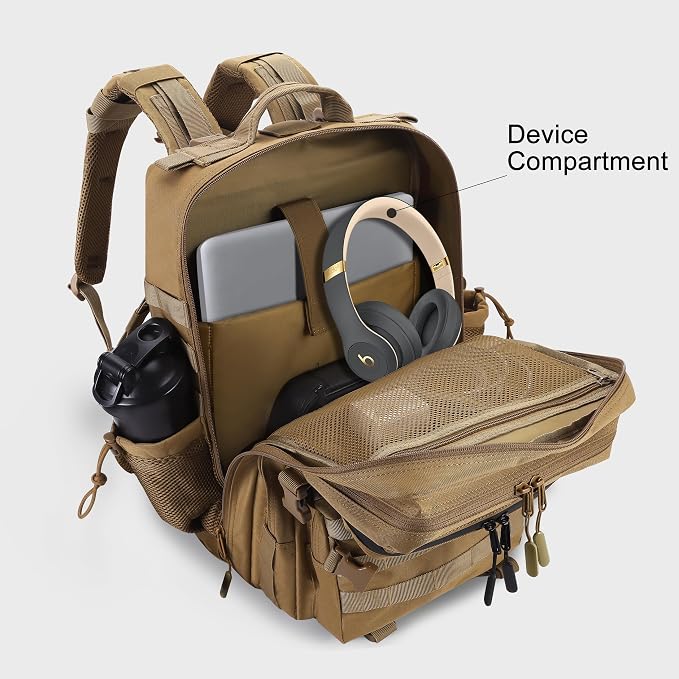 LHI Military Tactical Backpack for Men and Women 45L Army 3 Days Assault Pack Bag Large Rucksack with Shoe Compartment - Image 6