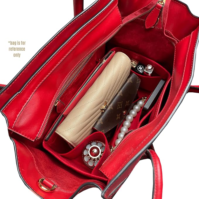 Premium Purse Organizer compatible with Luggage Nano/Micro/Mini/Medium Bag Insert — Perfect Fit, Durable Quality Felt, Full Coverage & No Bulking, 24+ Shades (for Luggage Mini, Tea) - Image 6