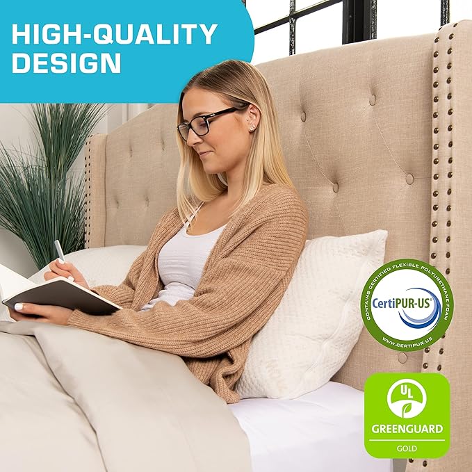 Xtreme Comforts Set of 2 Pillows for Sleeping Sleep Adjustable Shredded Memory Foam Pillows with Removable Cover | Support for Side, Back & Stomach Sleepers - Queen Size