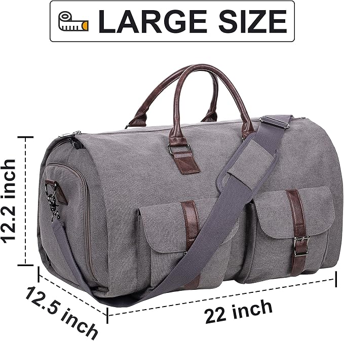 seyfocnia Convertible Travel Garment Bag,Carry on Garment Duffel Bag for Men Women - 2 in 1 Hanging Suitcase Suit Business Travel Bag - Image 2
