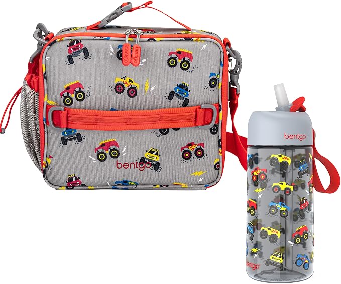 Bentgo® Kids Lunch Bag Set Water Bottle - New & Improved 2023 (Trucks) by Unknown