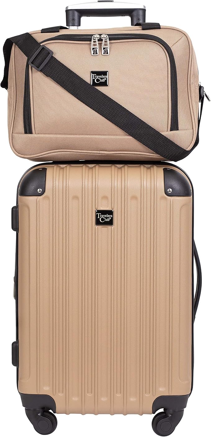 Travelers Club Midtown Hardside 4-Piece Luggage Travel Set, Tan - Image 5