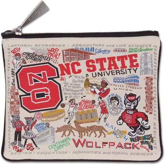 Catstudio Collegiate Zipper Pouch, North Carolina State University Travel Toiletry Bag - Ideal Gift for Alumni, Makeup Bag, Dog Treat Pouch, or Travel Purse by catstudio