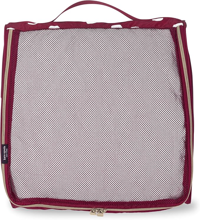 kate spade new york Packing Cube Set of 3, Julie Dot | Pack of Luggage Organizers in 3 Sizes with Mesh Windows, Zipper Closures, and Carry Handles for Travel - Image 4