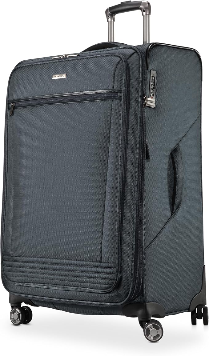 Ricardo Beverly Hills Avalon Softside Large Check-In Luggage Made with Sustainable 100% Recycled PET (rPET), Lightweight, Eco-Friendly Travel, Expandable, Dual Spinner Wheels, Storm Blue, 28-inch by RicardoBeverlyHills
