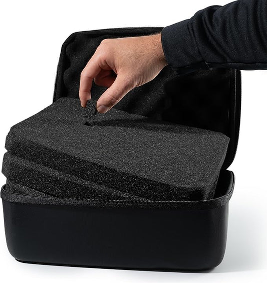 caseling 9.5" x 7.5" x 4.75" Hard Case with 3-Layer Pick and Pluck Foam | 3 pre-scored foam layers, TSA compliant travel case, rigid EVA shell, electronics and tech gear bag, smooth zippers by caseling