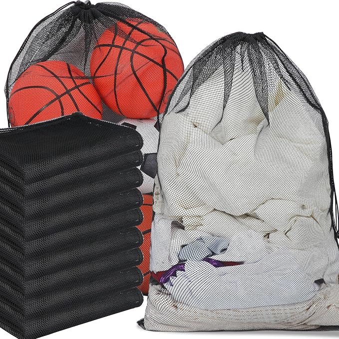 Berlune Large Mesh Laundry Bags, 24 x 36 Inch Bulk Wash Set with Drawstring for Commercial Use, Dorms, Vacation Rentals, Laundromats, Apartments & Facilities(Black,30) by Berlune